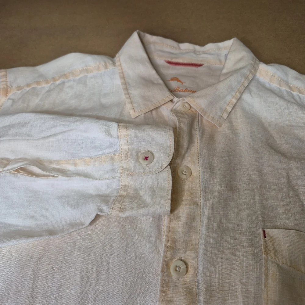Tommy Bahama Light Orange Button Down Linen Shirt 2755/2